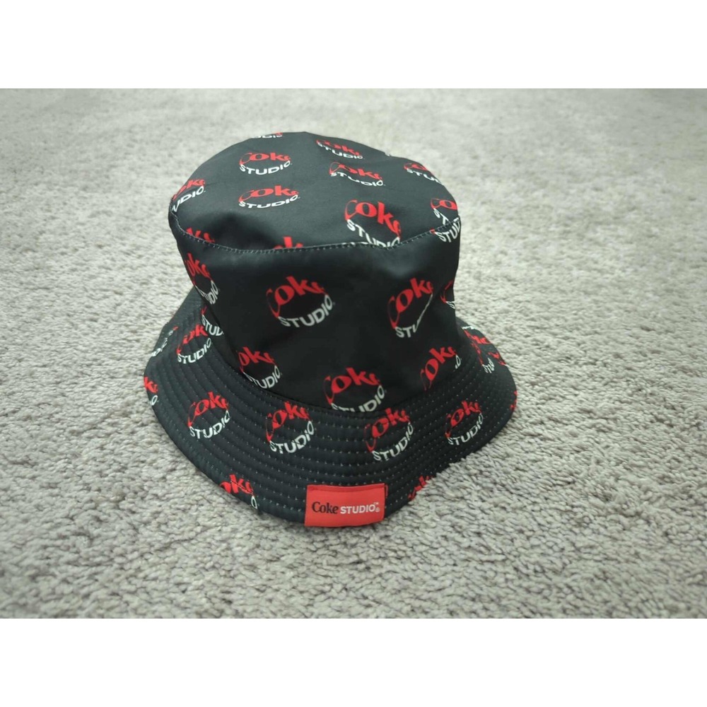 Coke‎ Studio Bucket Hat Adult One Size Fits Most OSFM Black Allover Logo Print
